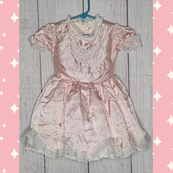 VTG Pink Frilly Lace Pageant Dress by Tiddli for Kids, Size 3 - Picture 1 of 8
